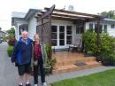 Alison with David outside his 1920s house in Christchurch, Nov 2015
